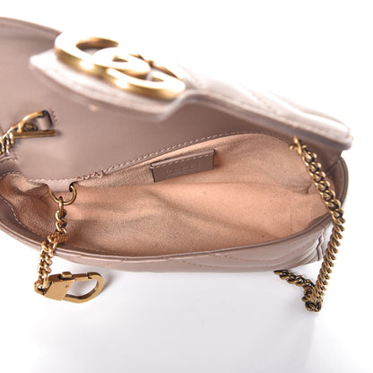 Gucci Calfskin Matelasse Super Mini GG Marmont Shoulder Bag Porcelain Rose 5 of 11