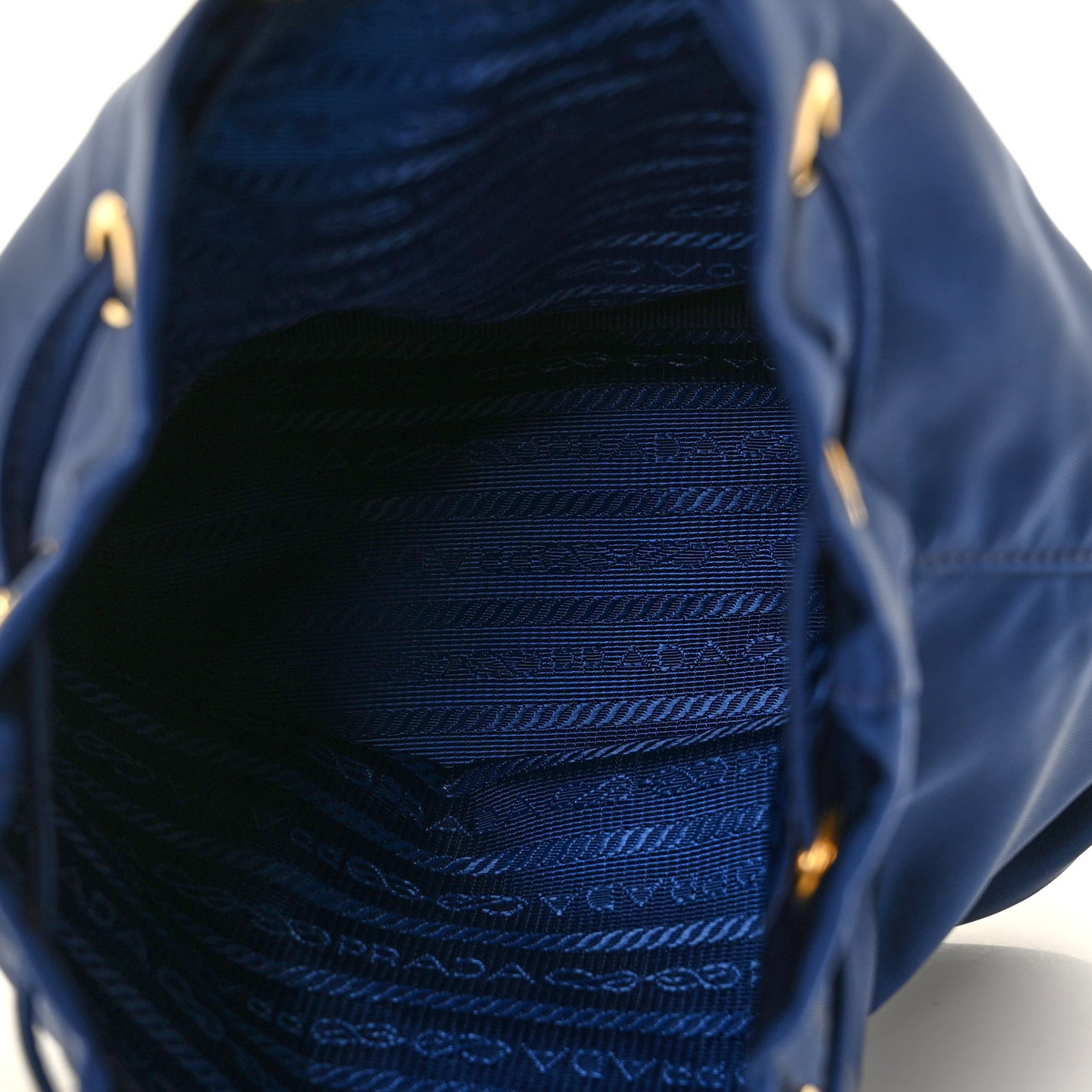 Saffiano Tessuto Nylon Bucket Wristlet Royal