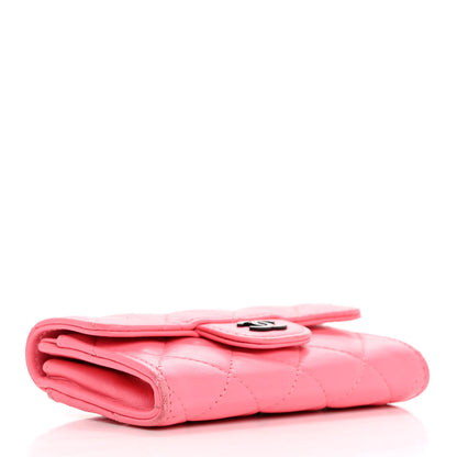 Chanel Lambskin Quilted Flap Card Holder Wallet Pink 4 of 16