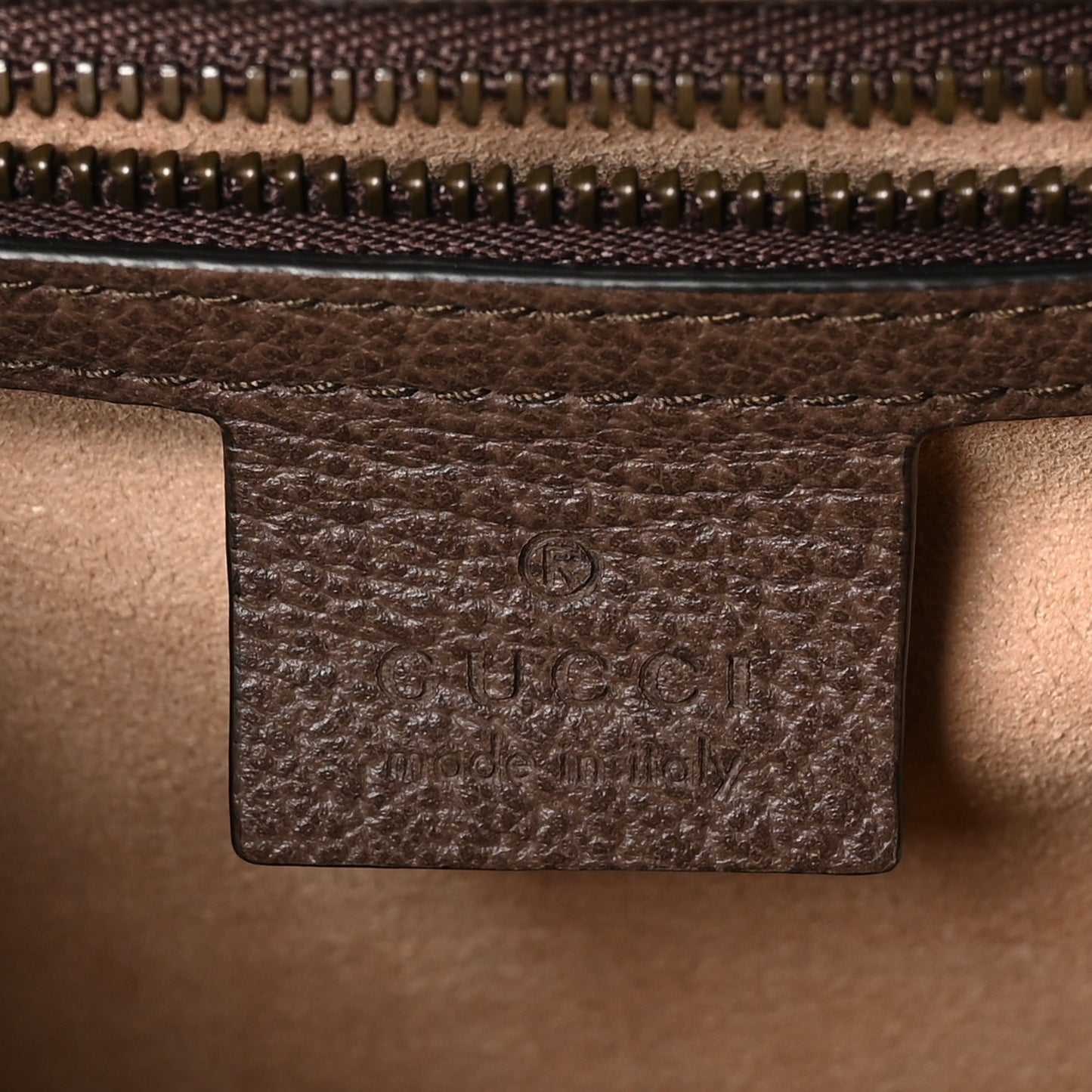GG Supreme Monogram Textured Dollar Calfskin Web Small Ophidia Padlock Top Handle Bag Beige Ebony New Acero
