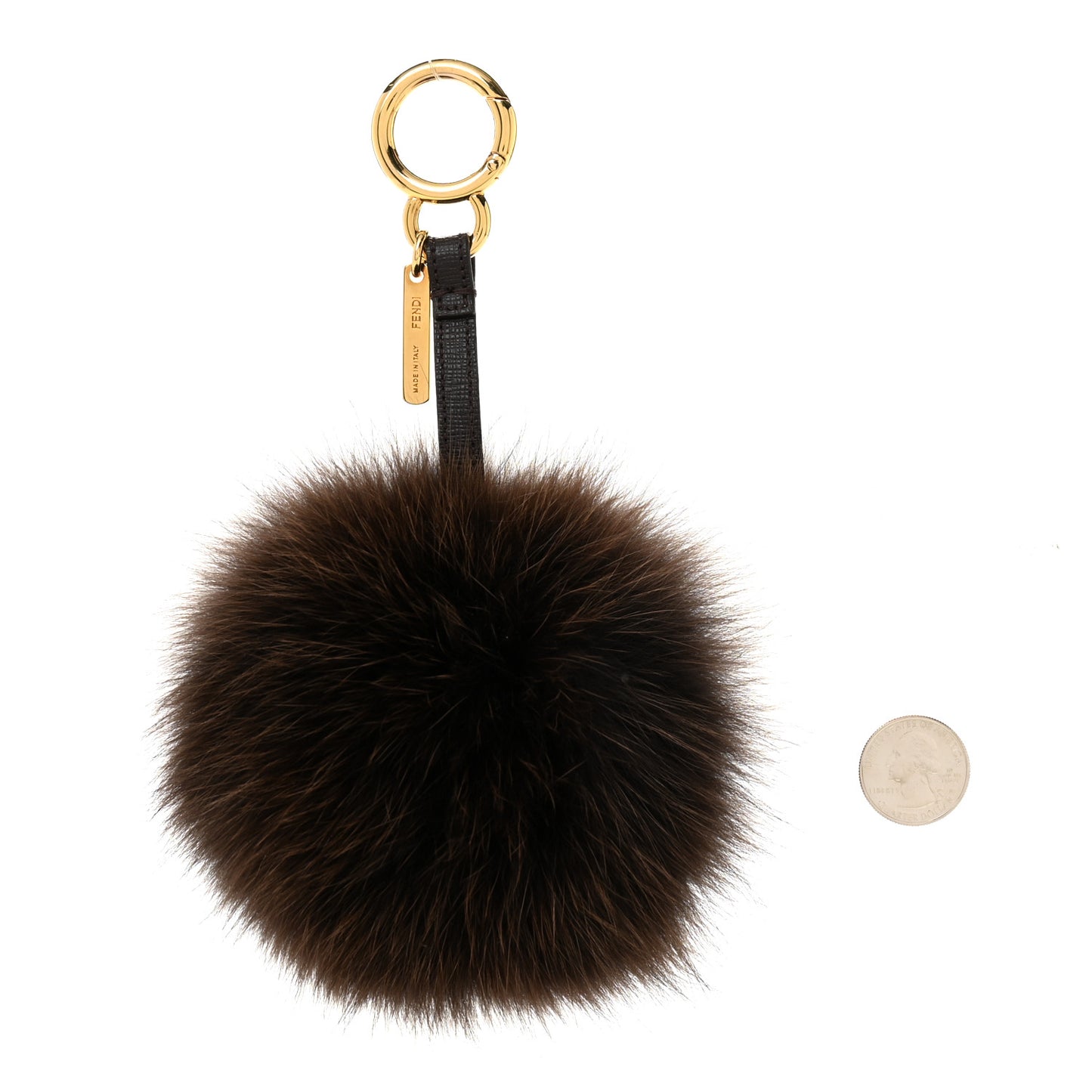 Fox Fur Vitello Elite Pom Pom Bag Charm Moro