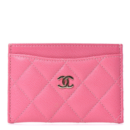 Chanel Caviar Quilted Card Holder Pink 1 of 7