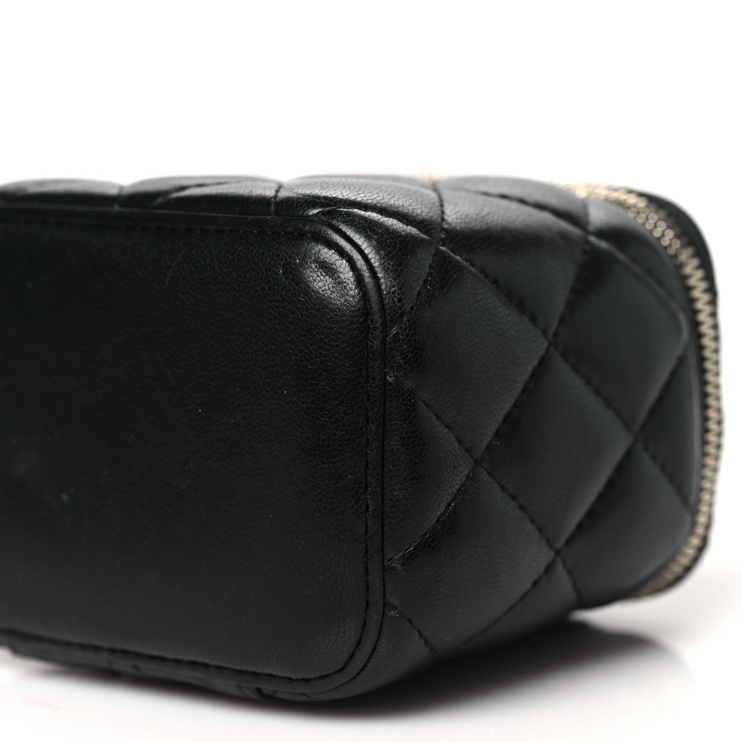 Chanel Lambskin Quilted Mini Vanity Case With Chain Black 10 of 15