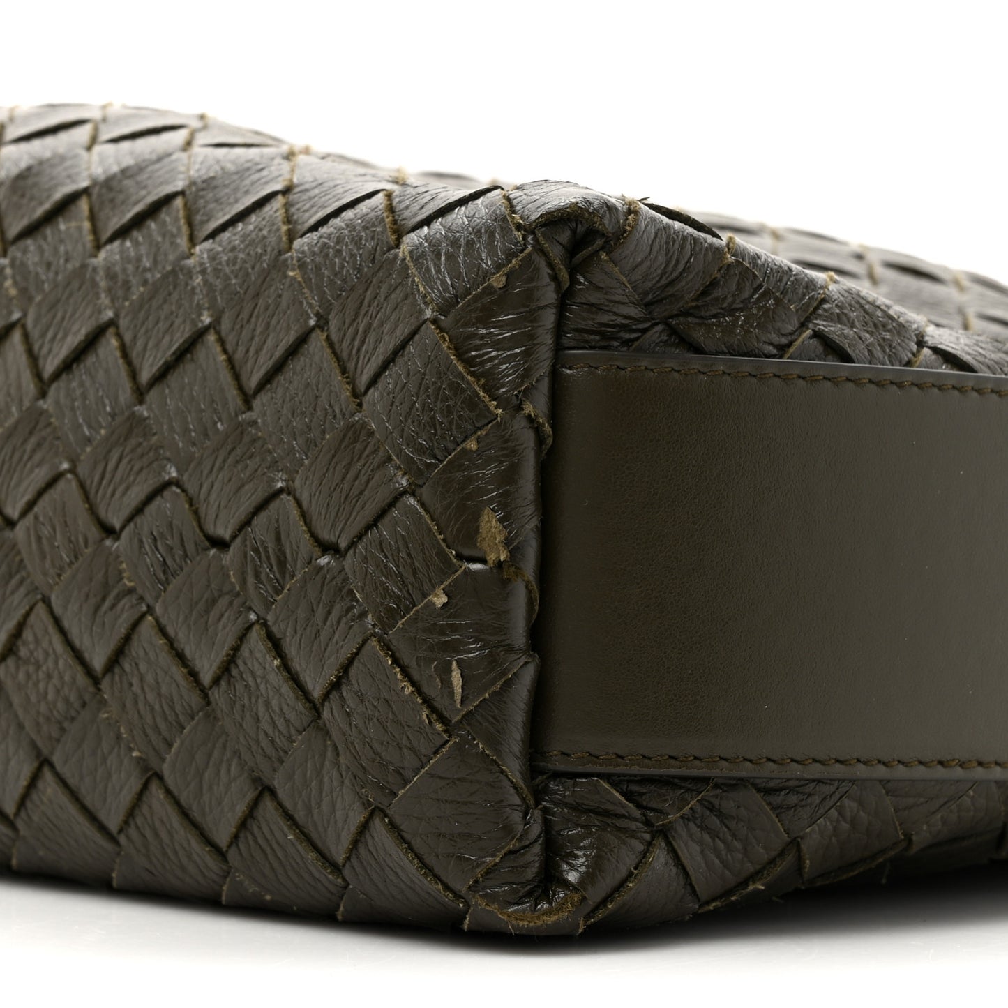 Deerskin Intrecciato Medium Traveler Hobo Kaki