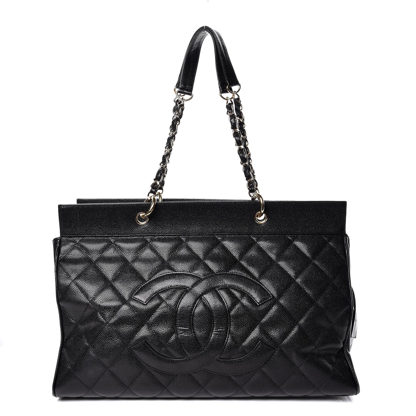 Caviar Quilted CC Tote Black