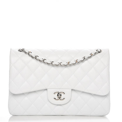 Chanel Caviar Quilted Jumbo Double Flap White 1 of 8