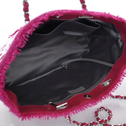 Chanel Vinyl Quilted Funny Tweed Tote Fuchsia 7 of 10