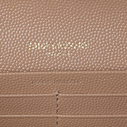 Saint Laurent Grain De Poudre Matelasse Chevron Monogram Flap Wallet Oak 8 of 9