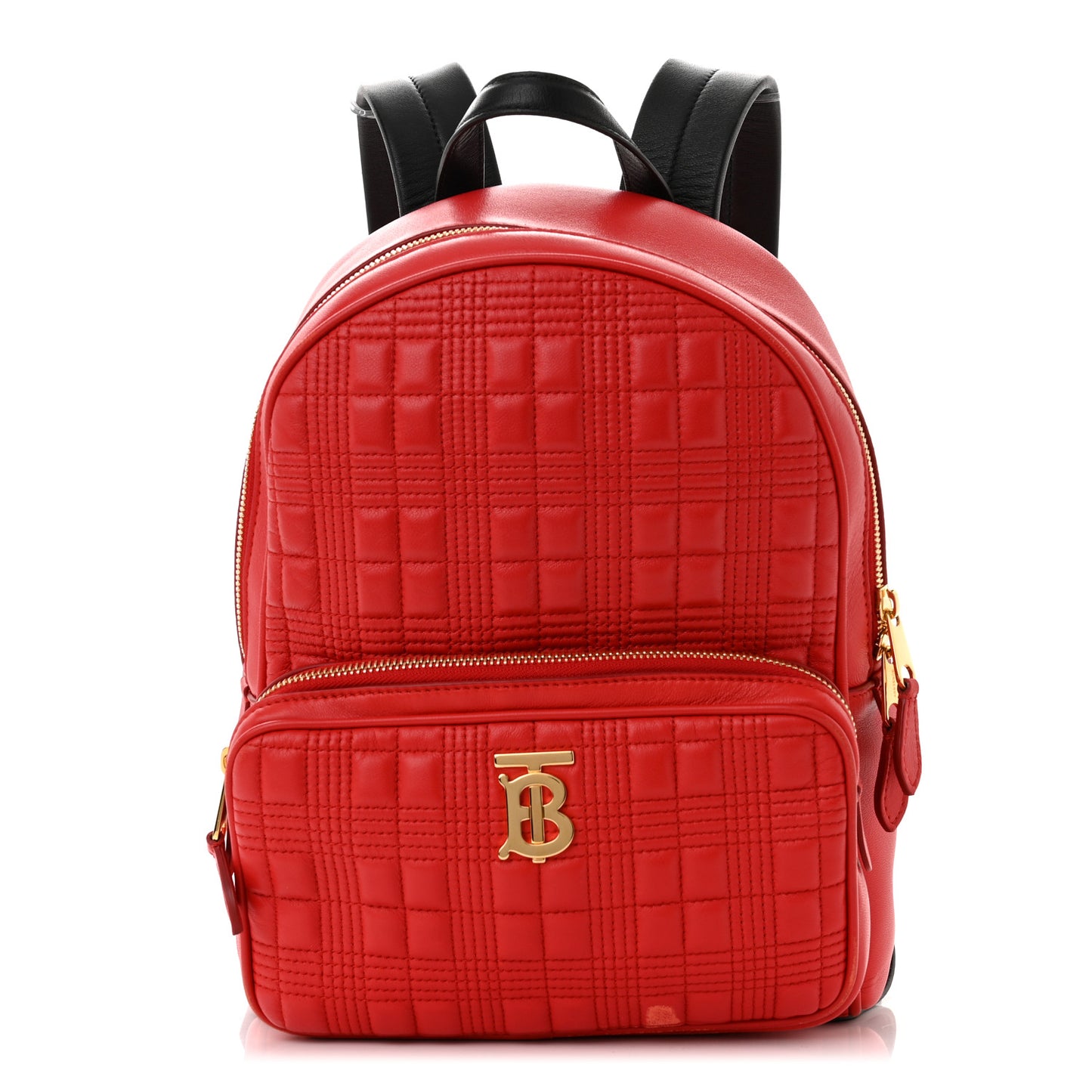 Lambskin Quilted Medium Lola Zip Pocket Backpack Bright Red