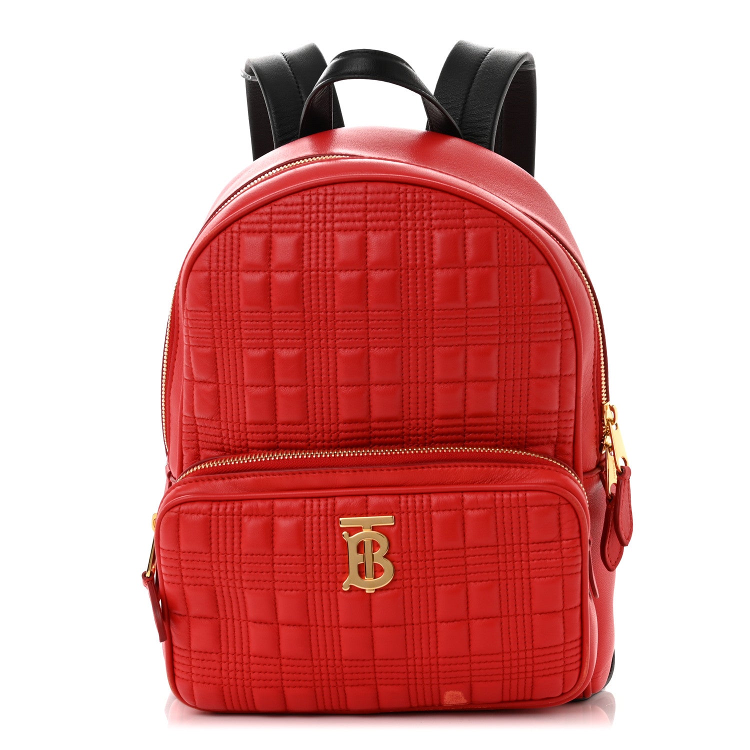 Burberry Lambskin Quilted Medium Lola Zip Pocket Backpack Bright Red 1 of 10