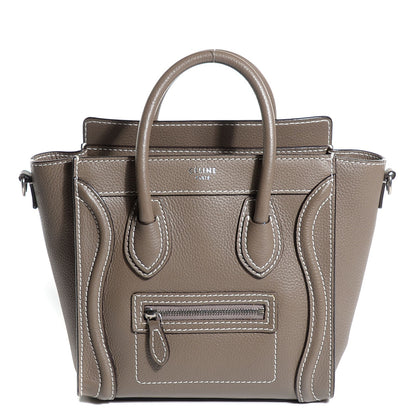 Celine Drummed Calfskin Nano Luggage Souris 1 of 8