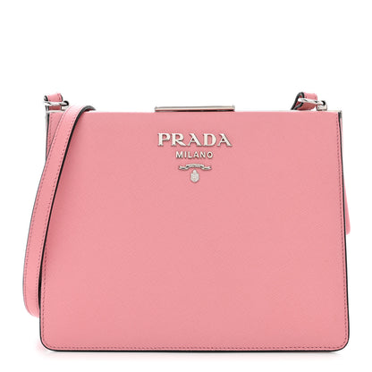 Prada Saffiano City Calf Light Frame Bag Pink 1 of 12