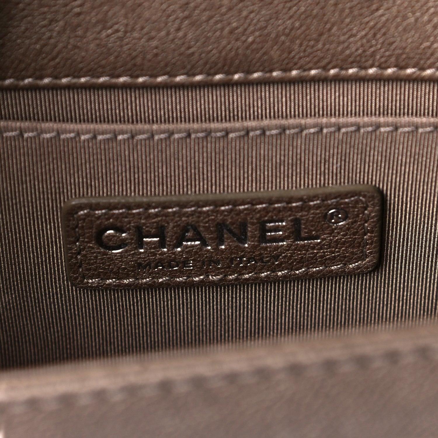 Chanel Metallic Calfskin Quilted Small Boy Flap Taupe 5 of 6