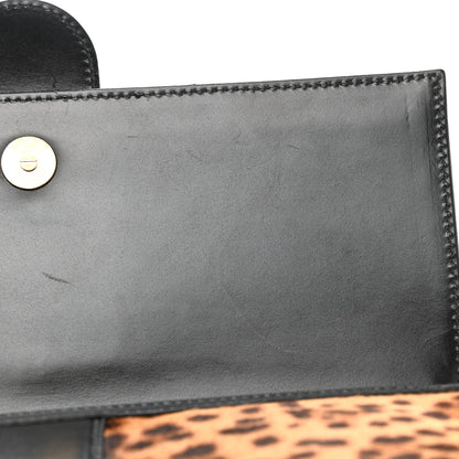 Gucci Calf Hair Jaguar Printed Small Lady Buckle Clutch Black 7 of 8