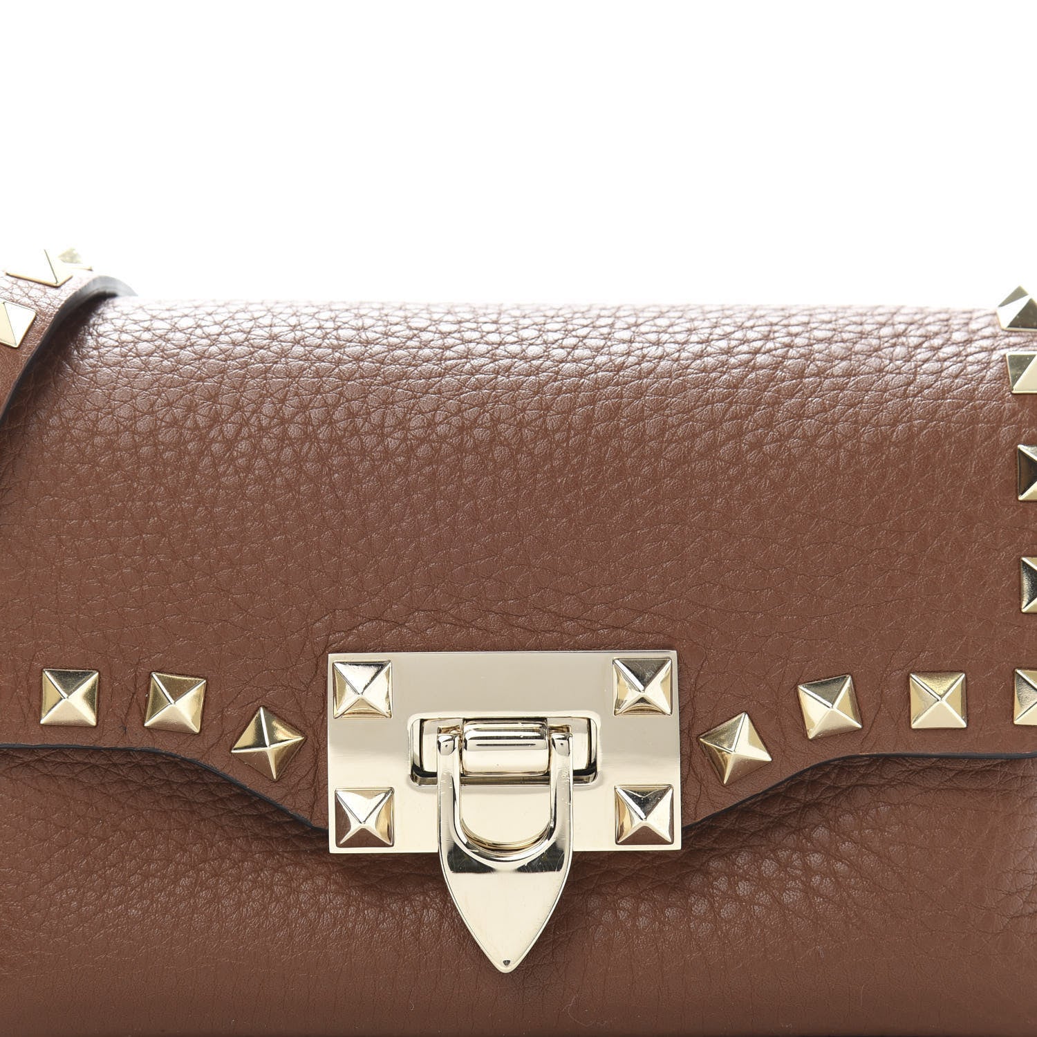 Valentino Garavani Pebbled Calfskin Mini Rockstud Crossbody Bag Bright Cognac 11 of 11