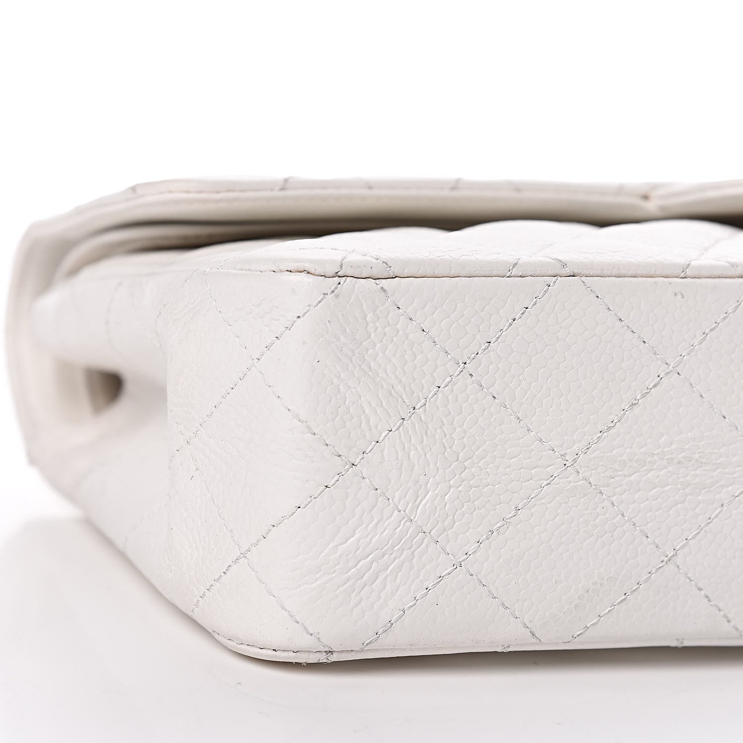 Chanel Caviar Quilted Medium Double Flap White 10 of 12
