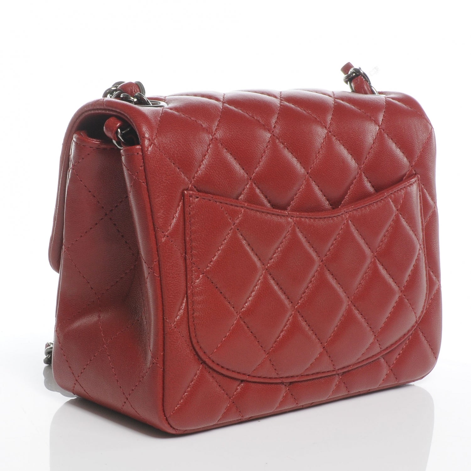 Chanel Lambskin Quilted Mini Square Flap Red 3 of 8