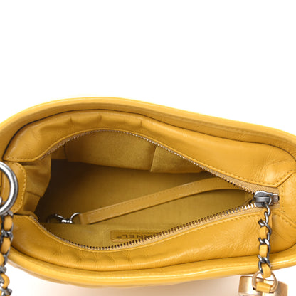 Chanel Aged Calfskin Chevron Quilted Small Gabrielle Hobo Yellow 4 of 4