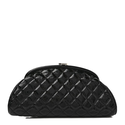 Chanel Distressed Patent Quilted Timeless Clutch Black 1 of 6