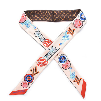 Louis Vuitton Silk Monogram World Tour Stickers BB Bandeau Nude 1 of 5