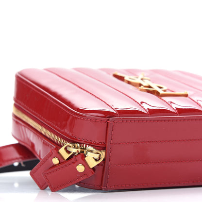 Saint Laurent Patent Matelasse Vicky Monogram Belt Bag Red 9 of 11