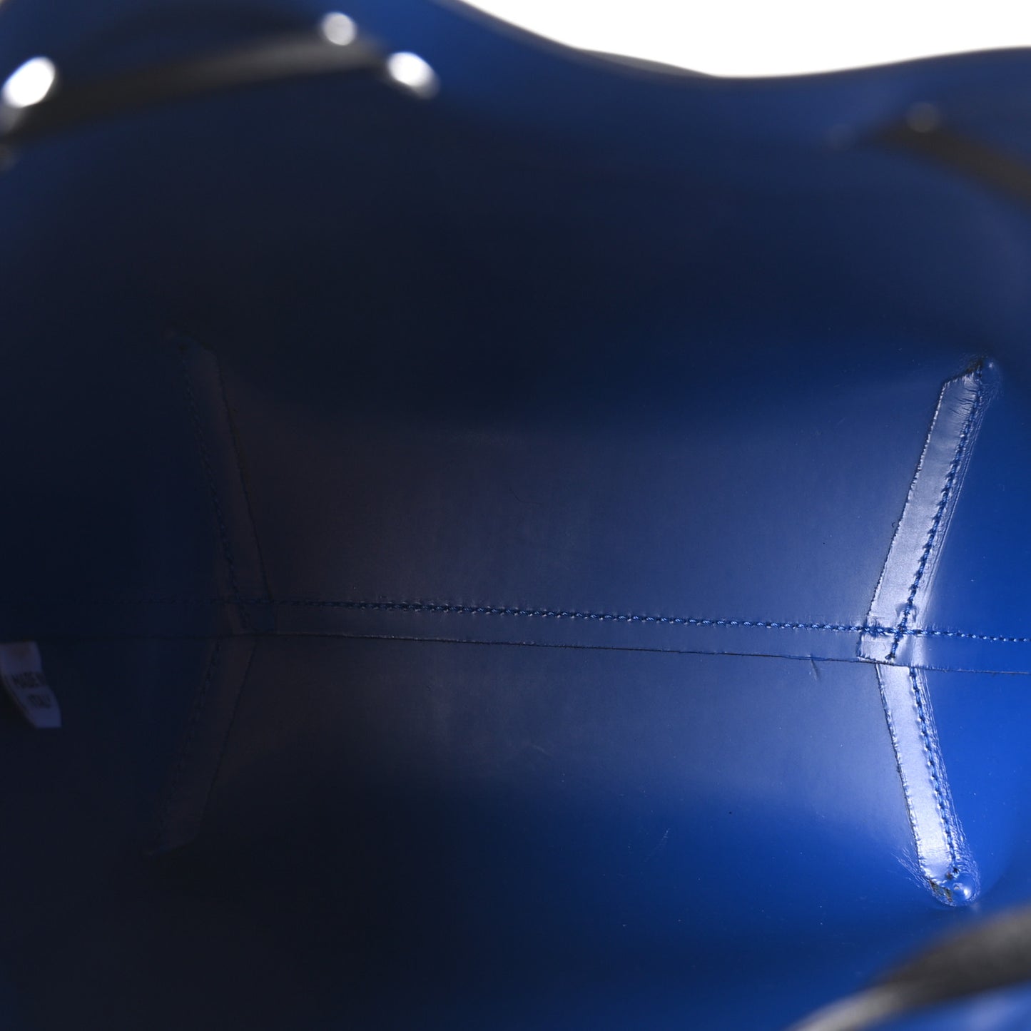 Calfskin Mini Bucket Bag Black Royal Blu