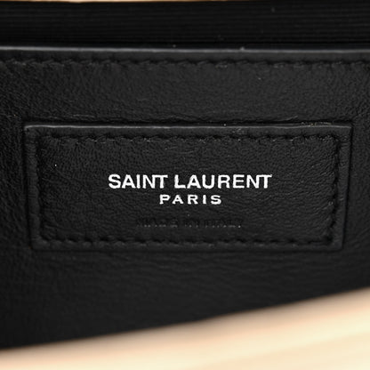 Saint Laurent Calfskin Crocodile Embossed Small Classic Monogram Kate Tassel Satchel Nude Powder 6 of 10