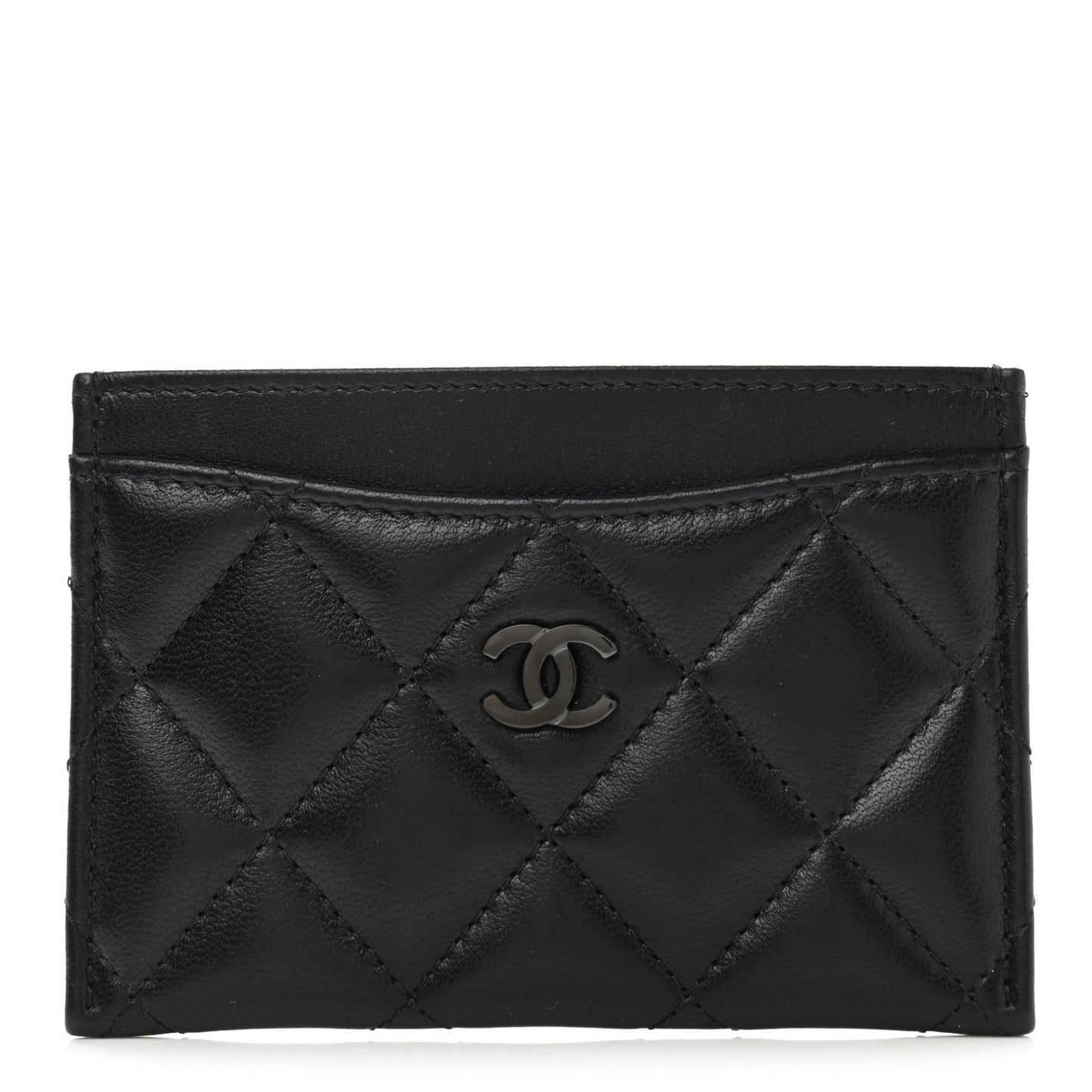 Lambskin Quilted Card Holder So Black