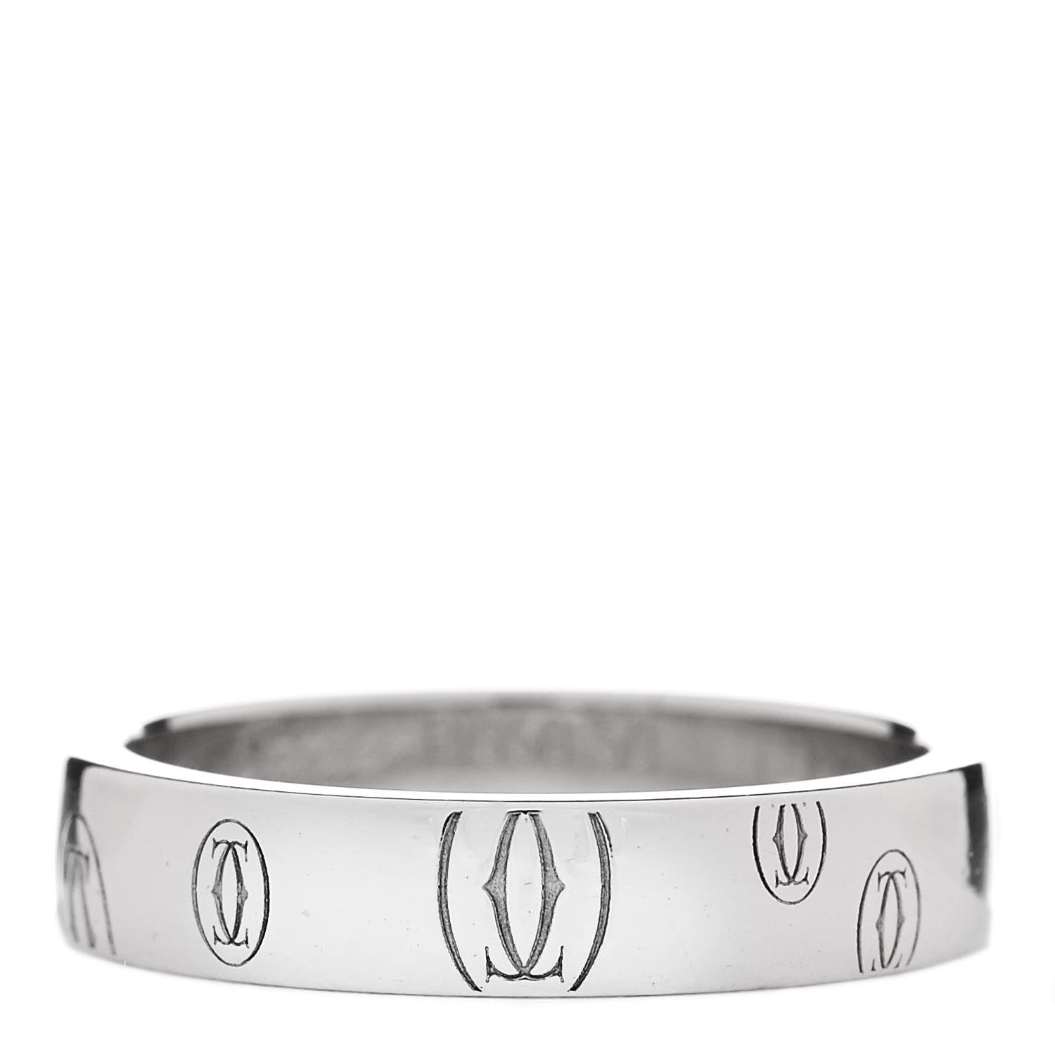 Cartier Platinum 4mm Happy Birthday Band Ring 50 5.25 1 of 6