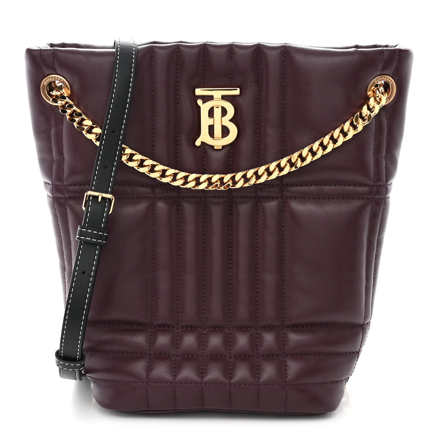 Lambskin Quilted Small Lola Bucket Bag Deep Maroon