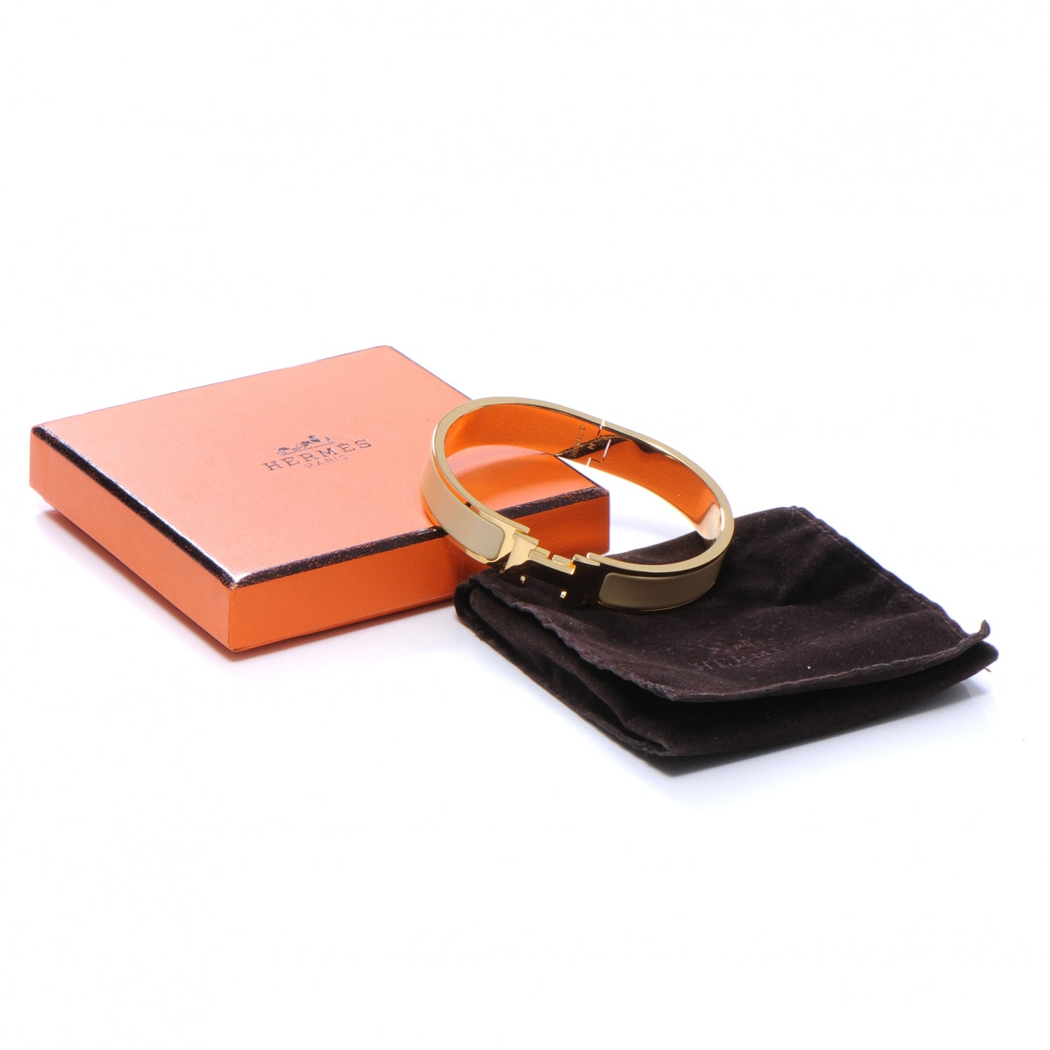 Hermes Enamel Narrow Clic Clac H Bracelet PM Marron Glace 5 of 5