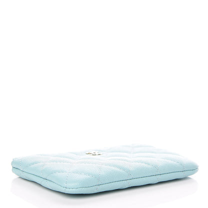 Chanel Caviar Quilted Small Cosmetic Case Light Blue 4 of 9