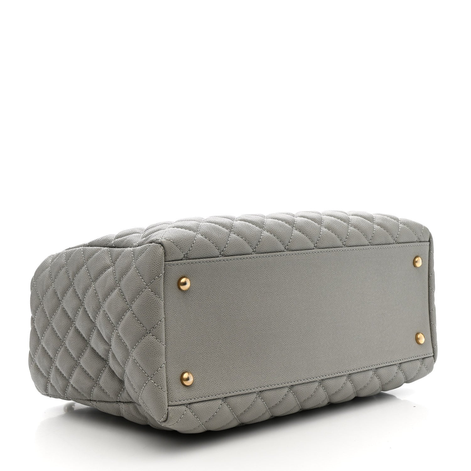 Chanel Caviar Quilted Coco Handle Shopping Tote Grey 4 of 12