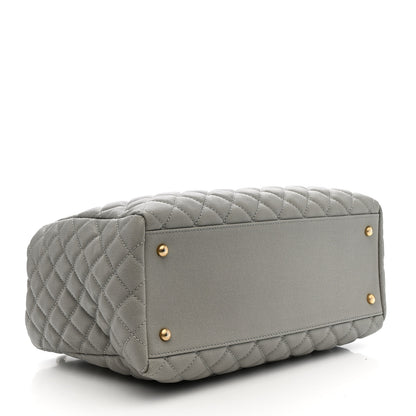 Chanel Caviar Quilted Coco Handle Shopping Tote Grey 4 of 12