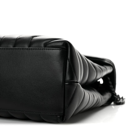 Saint Laurent Calfskin Y Quilted Monogram Monochrome Large Loulou Chain Satchel Black 10 of 14