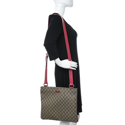 Gucci GG Supreme Monogram Medium Flat Messenger Bag Pink 2 of 14