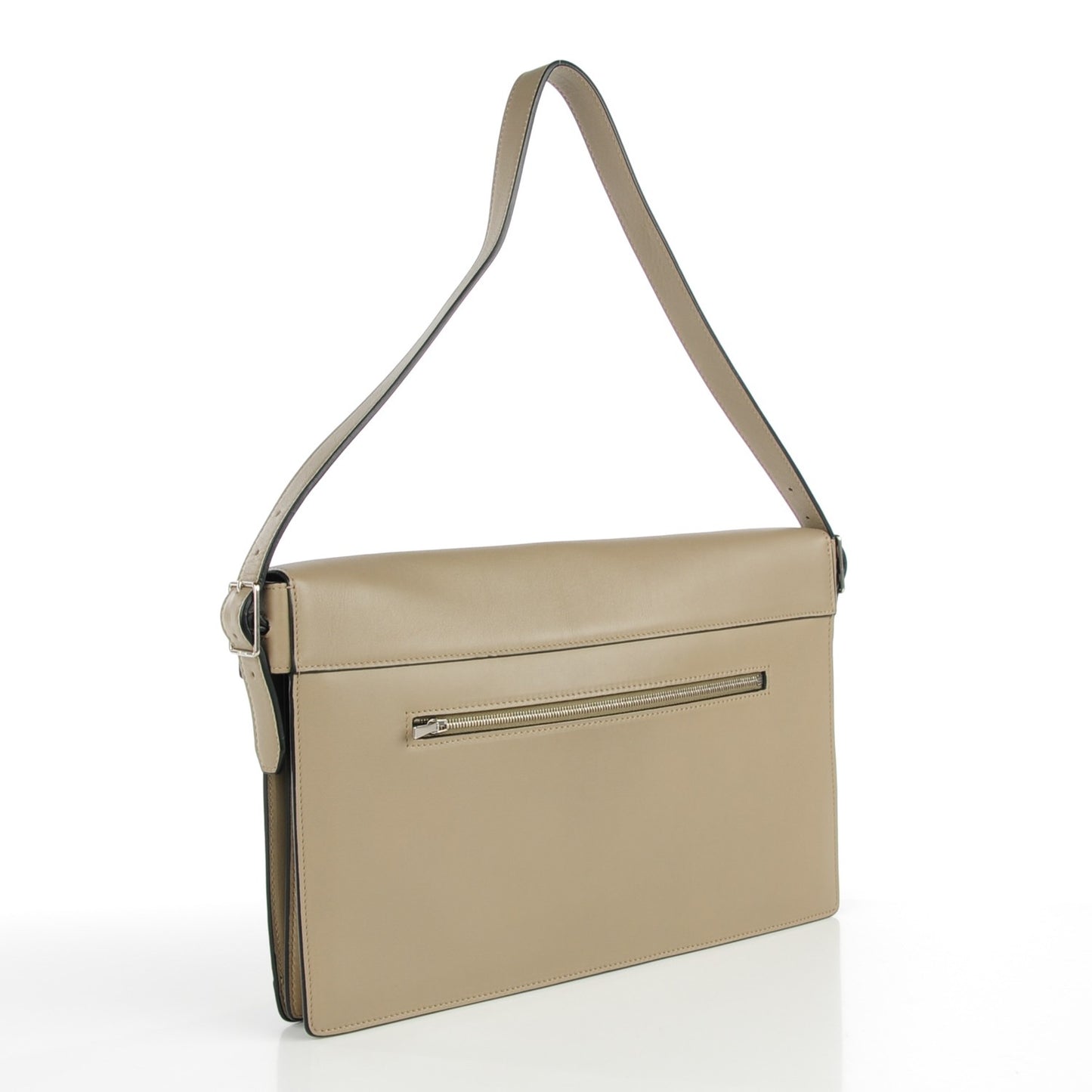 Calf Hair Calfskin Medium Tri-Color Diamond Clutch Beige