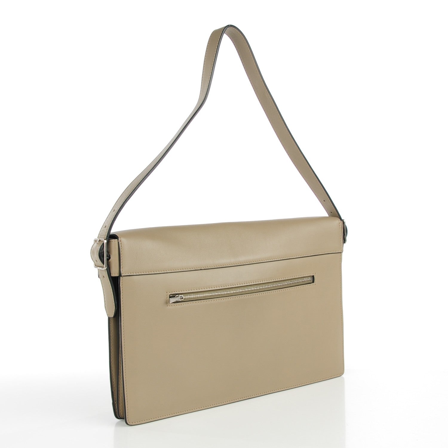 Celine Calf Hair Calfskin Medium Tri-Color Diamond Clutch Beige 3 of 7