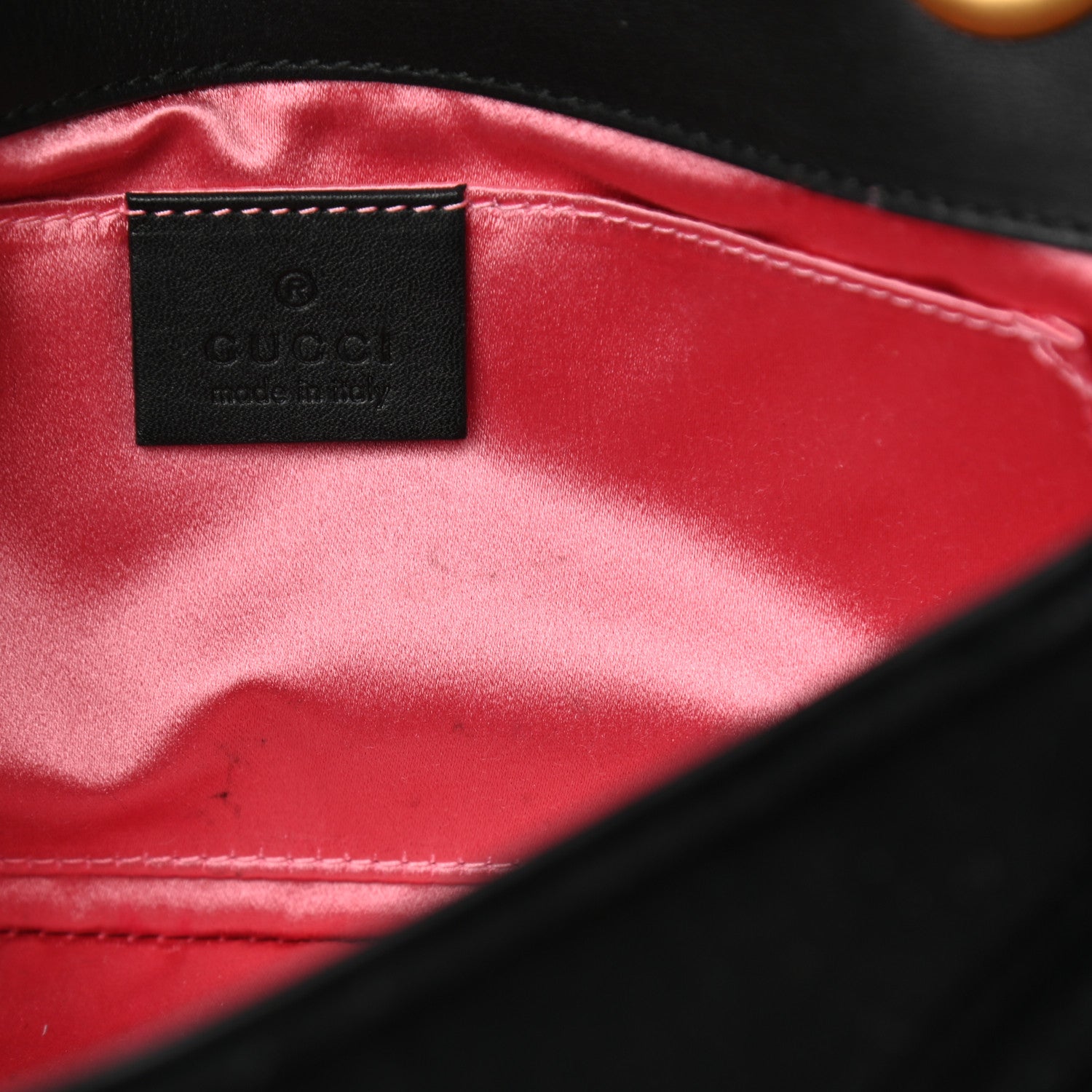 Gucci Velvet Matelasse Mini GG Marmont Shoulder Bag Black 9 of 9