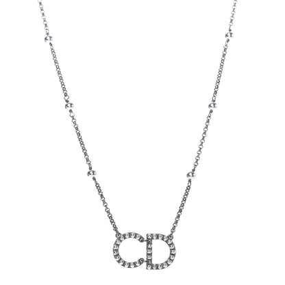 Christian Dior Metal Logo CD Necklace Ruthenium 1 of 6