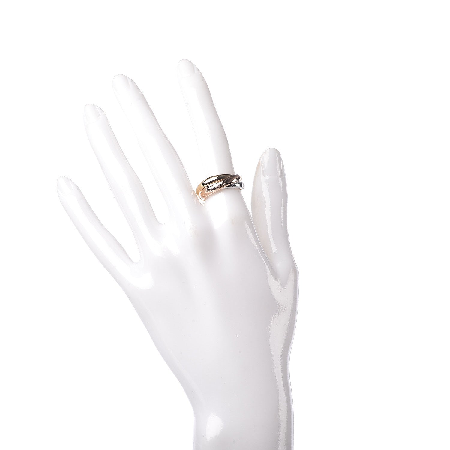Cartier 18K Pink Yellow White Gold Classic Les Must De Trinity Ring 53 6.25 2 of 5