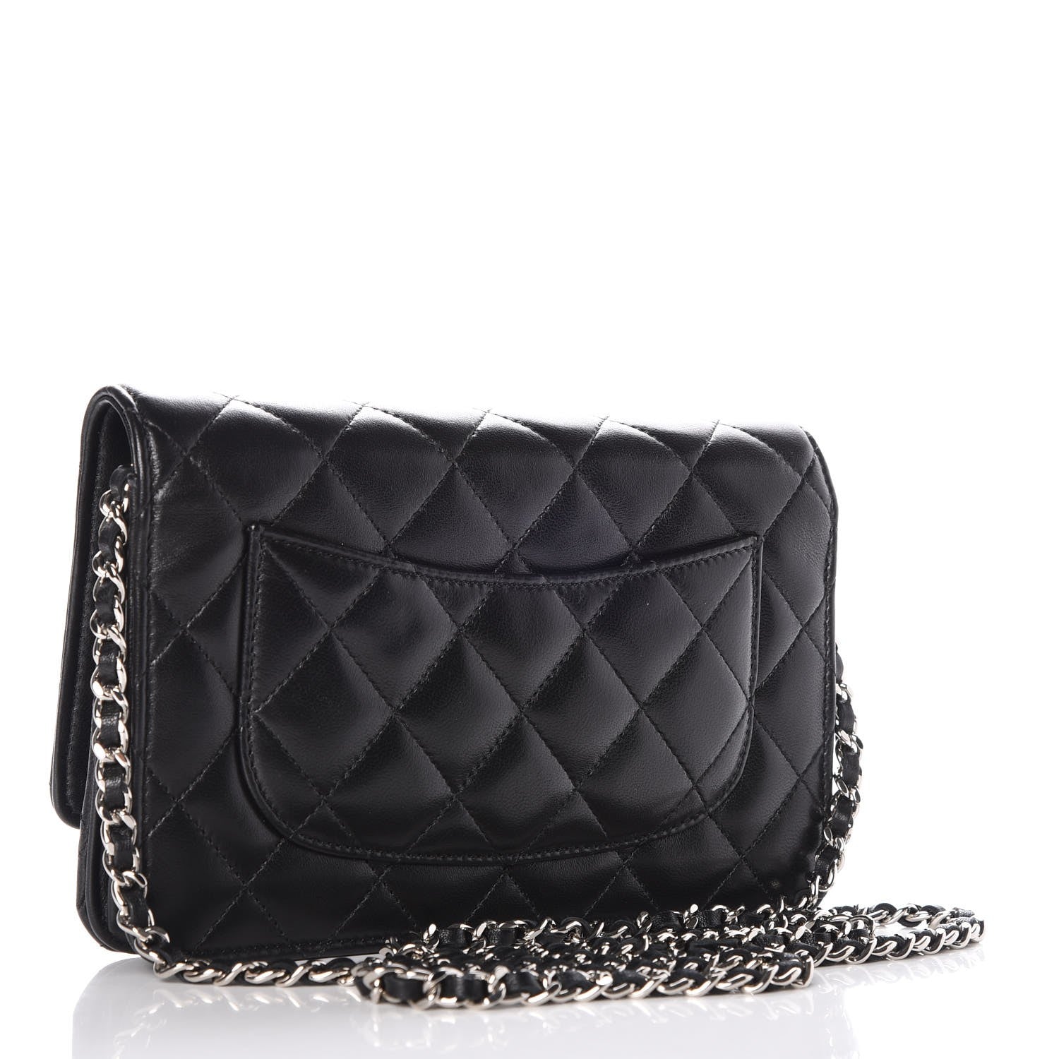 Chanel Lambskin Quilted Wallet On Chain WOC Black 3 of 9