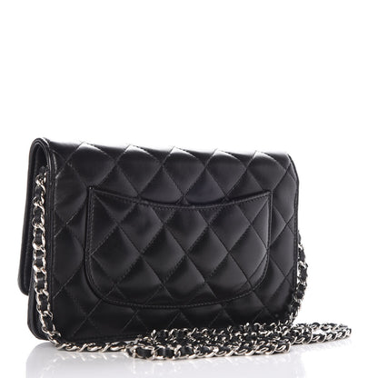 Chanel Lambskin Quilted Wallet On Chain WOC Black 3 of 9