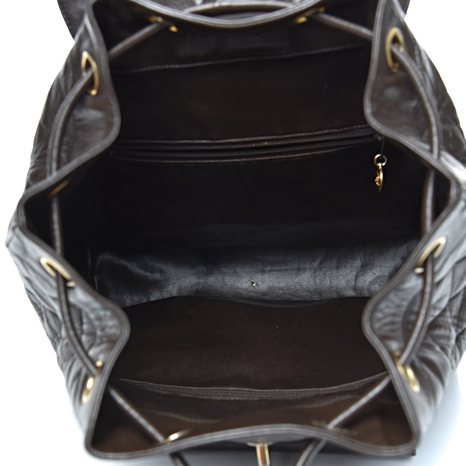 Chanel Lambskin Quilted Backpack Brown 5 of 11