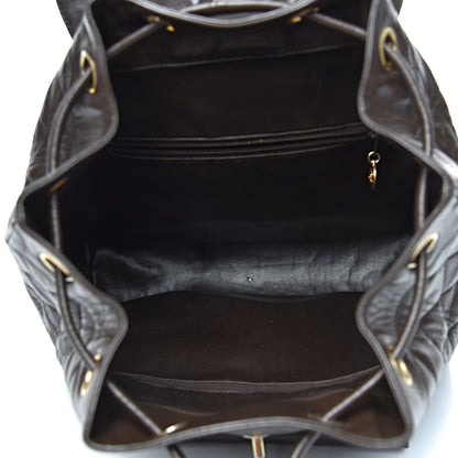 Chanel Lambskin Quilted Backpack Brown 5 of 11