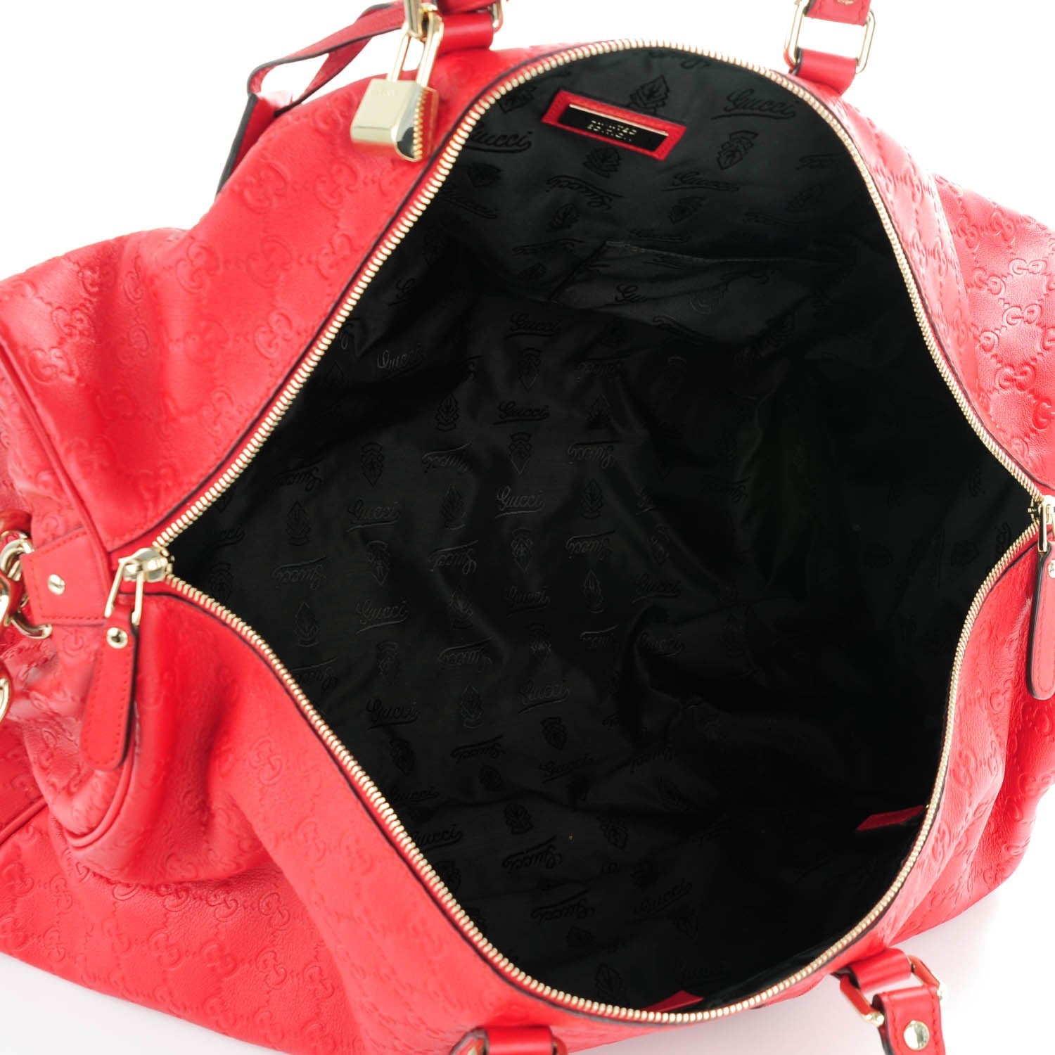 Gucci Guccissima Large Carry On Duffle Red 5 of 8