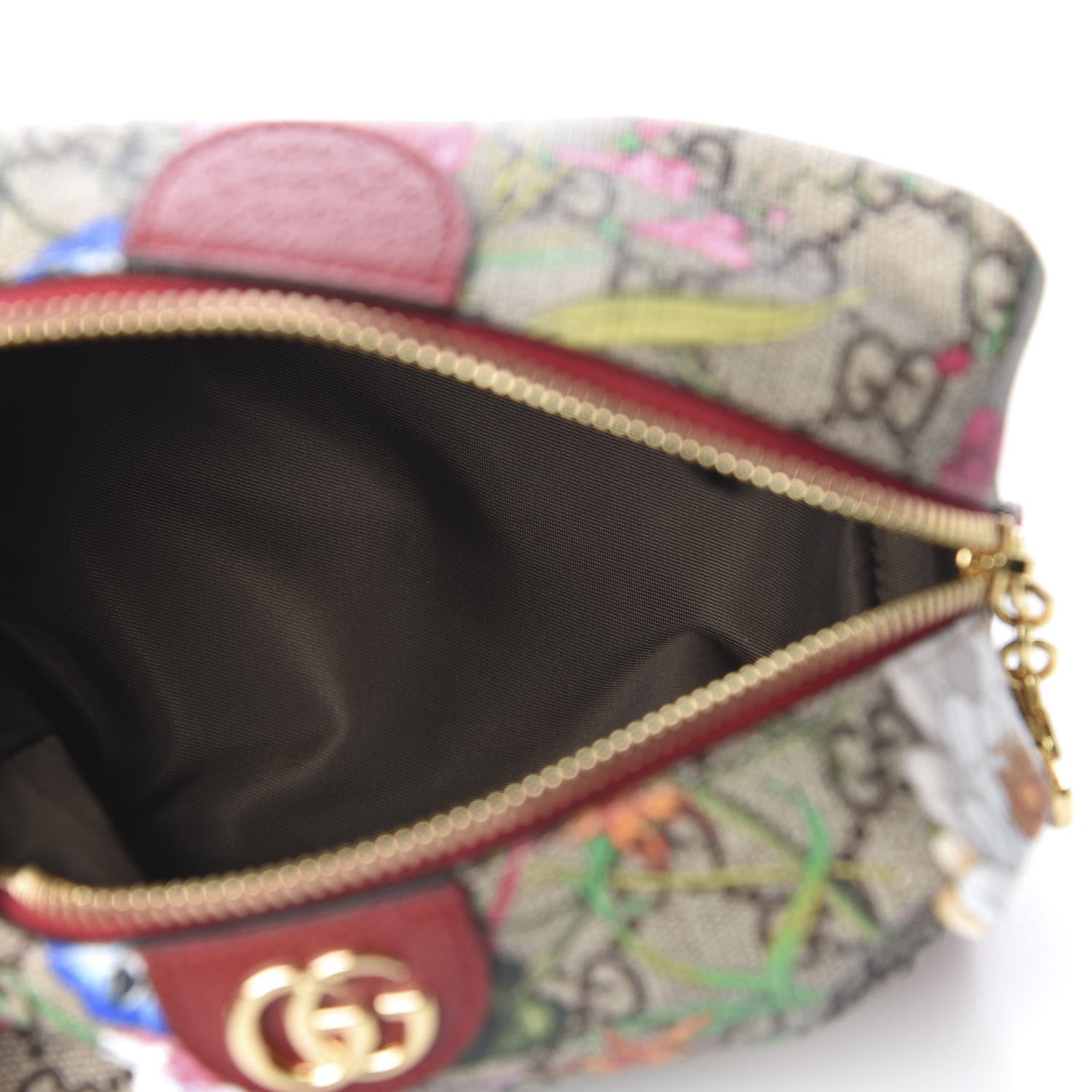 Gucci Soft GG Supreme Monogram Flora Calfskin Medium Ophidia Cosmetic Case Beige Ebony Multicolor Rosso 4 of 10