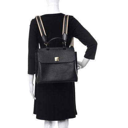 MCM Grained Calfskin Medium Milla Convertible Backpack Black 2 of 9