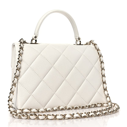Chanel Caviar Quilted Mini Retro Twist Top Handle Flap White 3 of 9