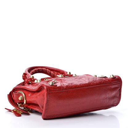 Balenciaga Agneau Giant 12 Gold Hardware Mini City Rouge Lipstick 3 of 9